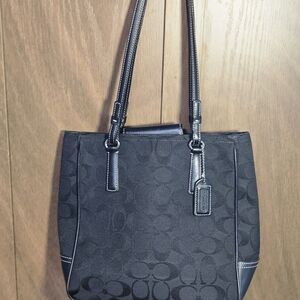 Vintage Coach Black Signature Shoulder Bag